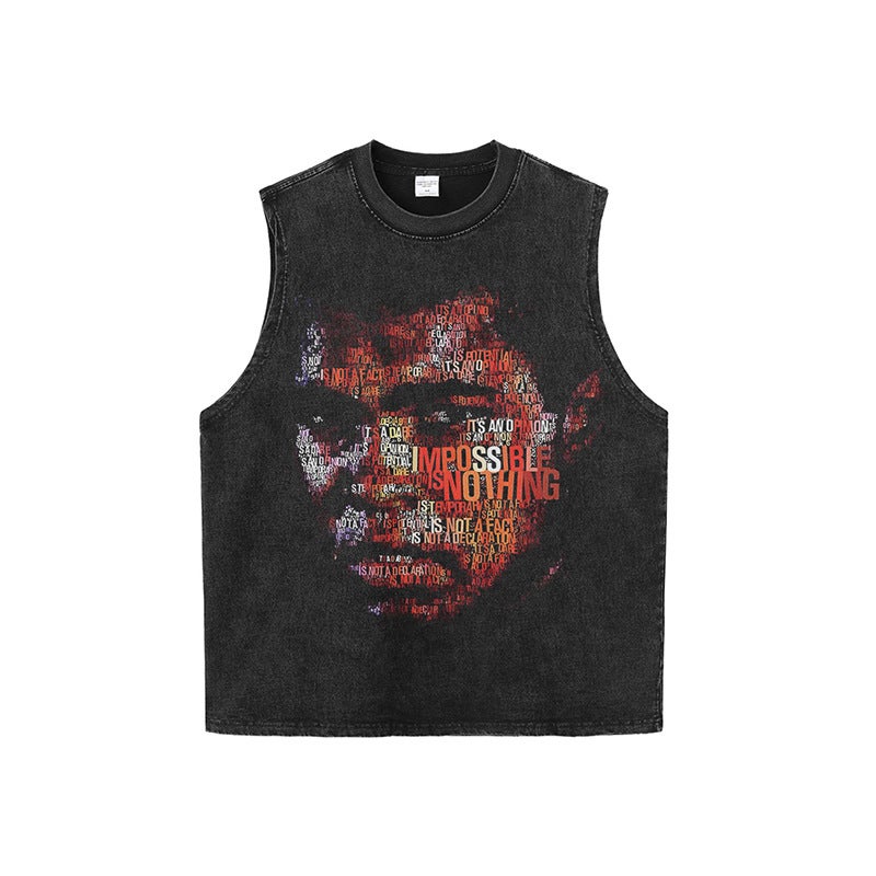 American-Style National Trendy New Round Neck Top Base Men'S Ins Ancient Heavy Wash Water-Made Old Printed Long-Sleeved T-Shirt - Image 5