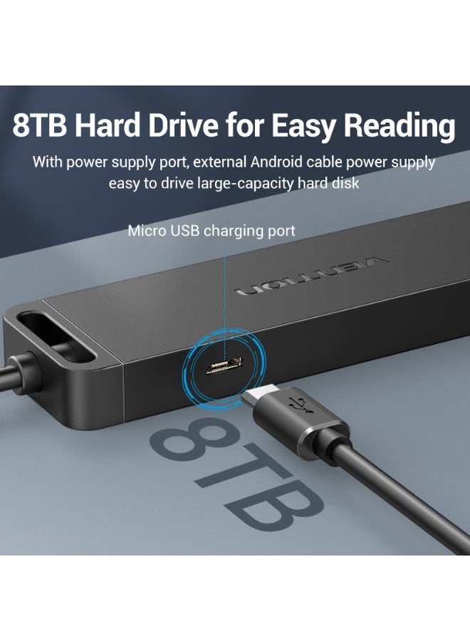 VENTION 4-Port USB 3.0 Hub with Type C & USB 3.0 2-in-1 Interface and Power Supply 0.15M ABS Type Model # CHTBB - Image 4