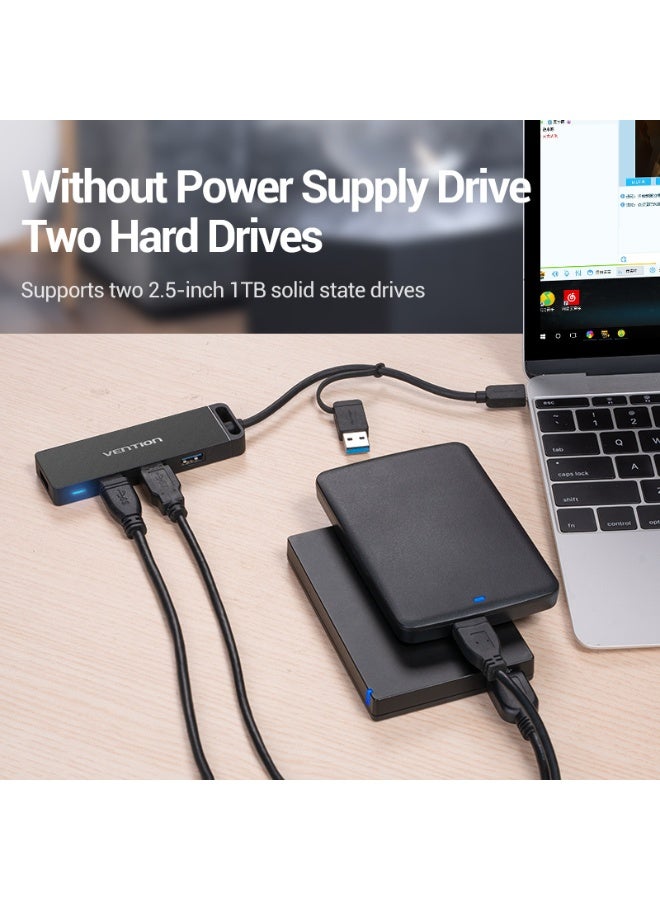 VENTION 4-Port USB 3.0 Hub with Type C & USB 3.0 2-in-1 Interface and Power Supply 0.15M ABS Type Model # CHTBB - Image 5