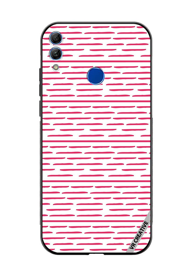 Protective Case Cover For Honor 10 Lite Strips Design Multicolour