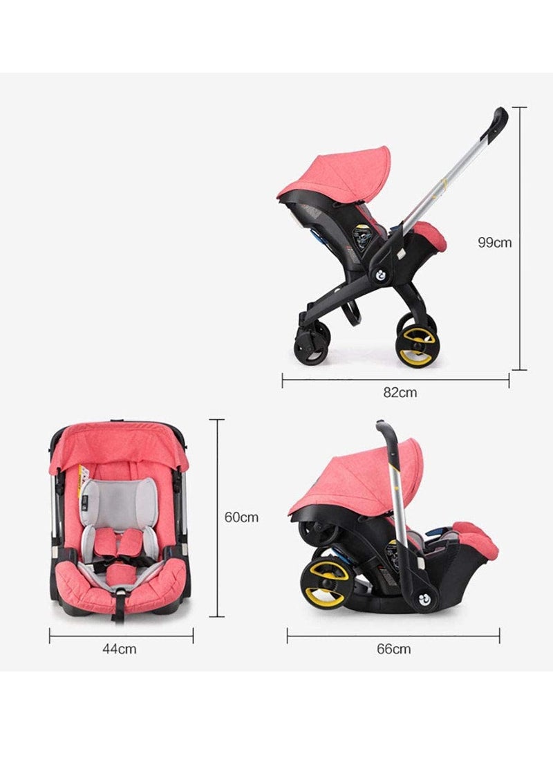 Baby Stroller with 2 Organizer Bag Lightweight Foldable Multi-Function 4-In-1 Two Way Pushable from Birth to 3 Years Old