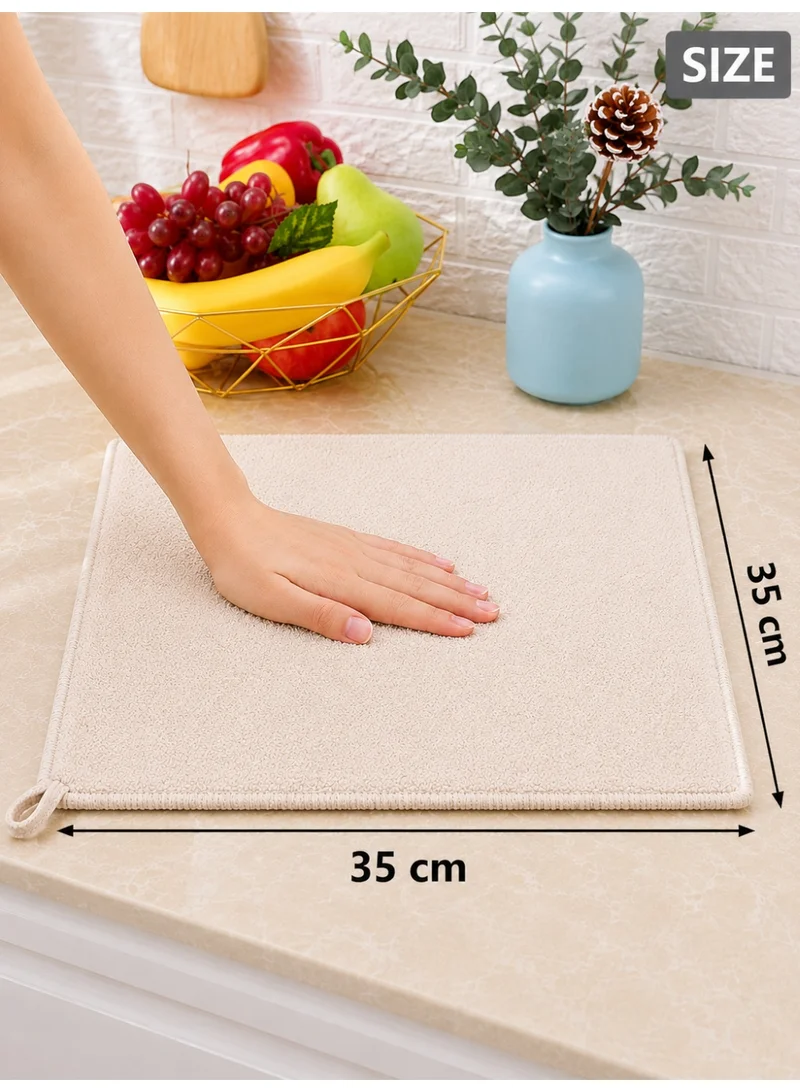 Donetella Light Beige 6-Pack Microfiber Kitchen Towels 35×35 cm Size – 330 GSM, Highly Absorbent, Quick Dry, Lint Free, Streak Free | Dish & Counter Cleaning  | Best Price UAE
