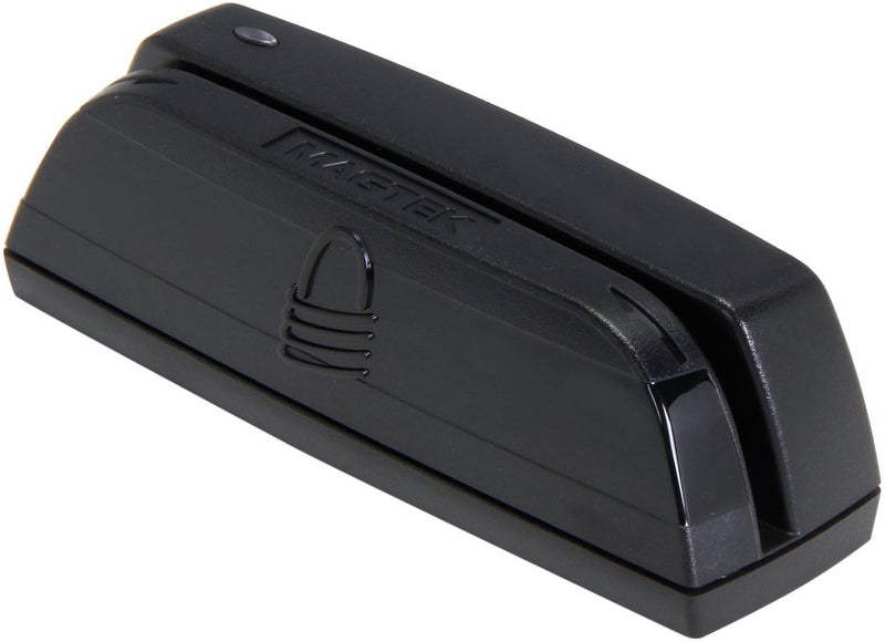 MagTek 21073062 Dynamag Magnesafe Triple Track Magnetic Stripe Swipe Reader with 6' USB Interface Cable, 5V, Black - Image 1