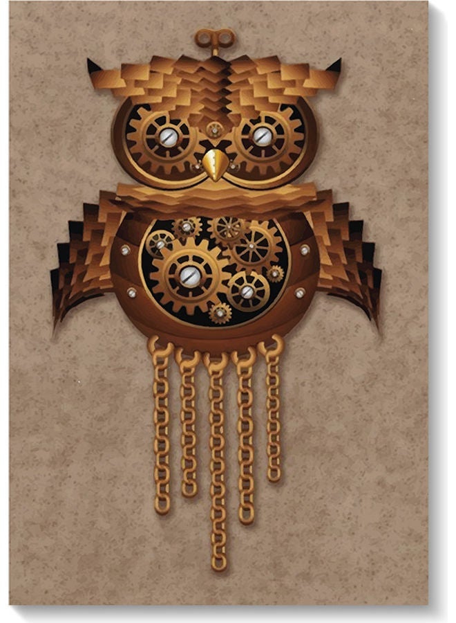 RYN Owl Wall Art Multicolour 40x60cm - Image 1
