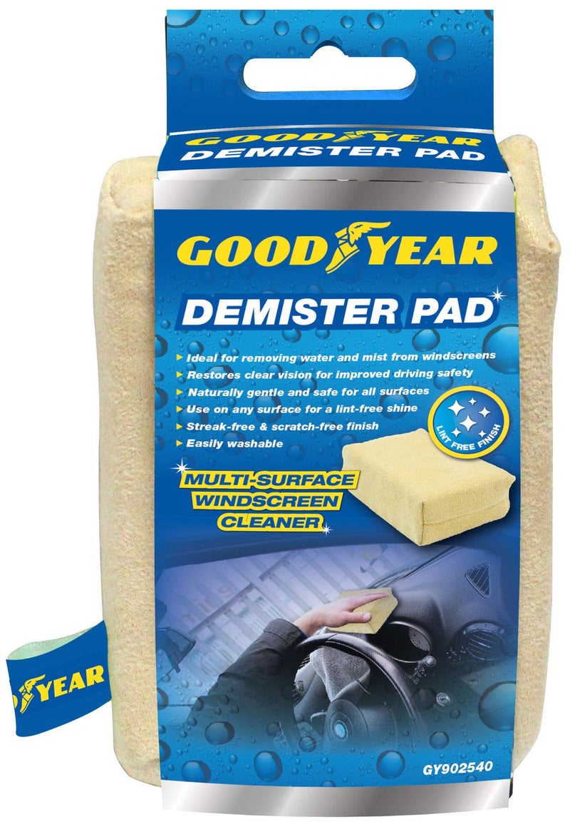 Goodyear 902540 Car Windscreen Demister Pad Micro Fibre Sponge for Mirror Window Glass Fog Remover - Image 1