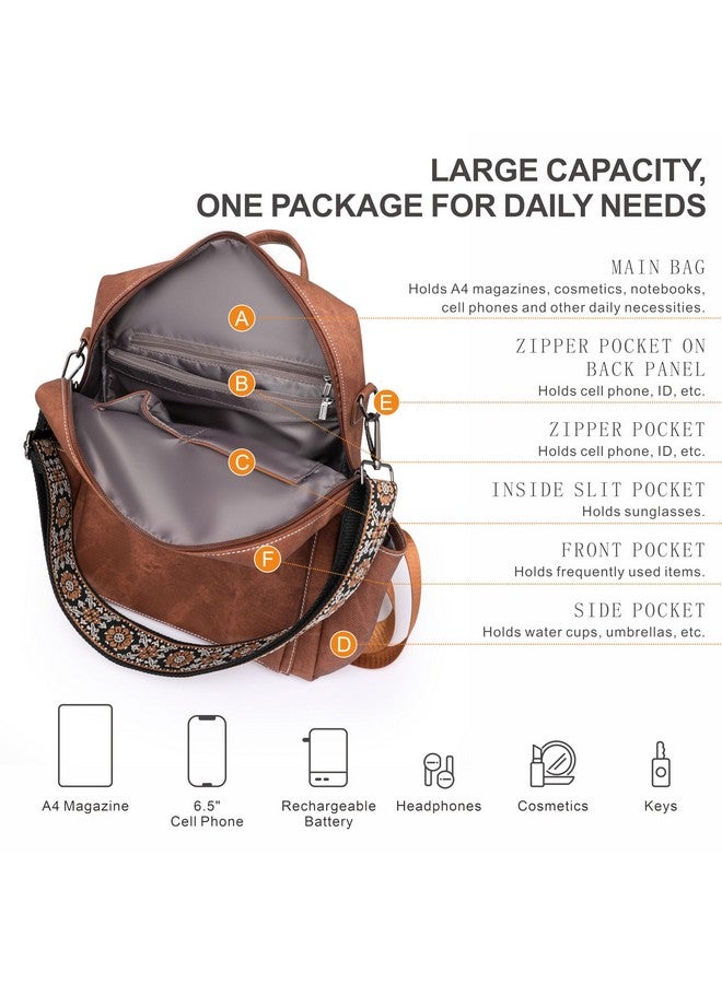 Nefelibata Nefelibata Women's Fashion Backpack Purse Day Packs Satchel Handbags leather tote bag Anti-theft Large Fashion Designer Travel Handbags Shoulder Bags With Purse Strap（Burgundy Red）  - Image 3