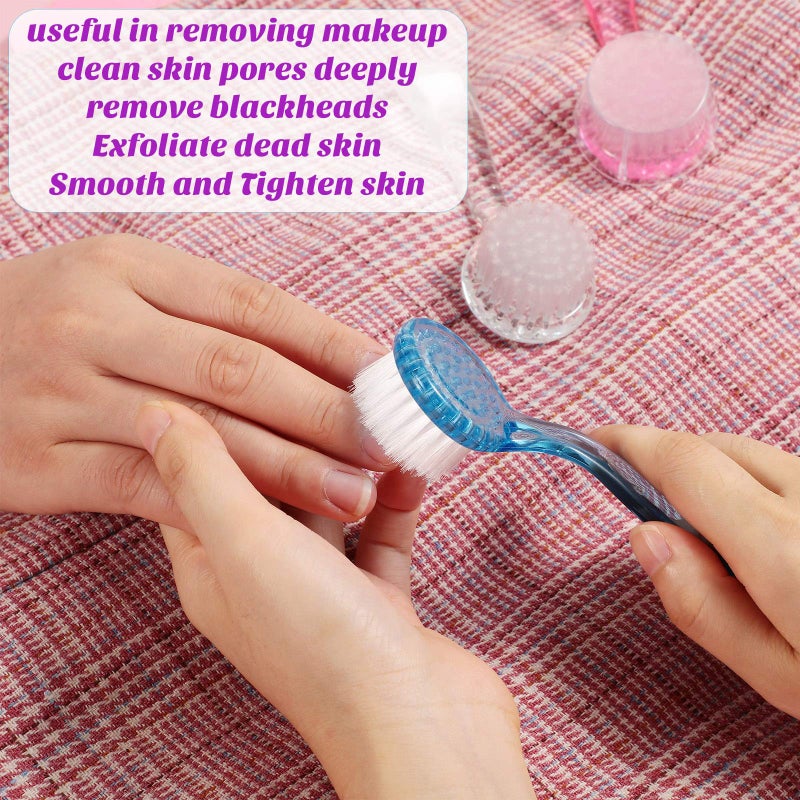 Patelai 6 Pieces Facial Cleansing Brush Soft Bristle Facial Scrub Exfoliating Brush with Acrylic Handle, Face Wash Scrub Exfoliator Brushes for Face Care Makeup Skincare Removal - Image 5