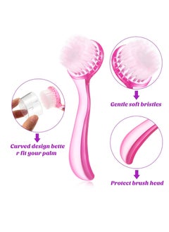 Patelai 6 Pieces Facial Cleansing Brush Soft Bristle Facial Brush Scrub Exfoliating Facial Brush with Acrylic Handle, Face Wash Scrub Exfoliator Brush for Face Care Makeup Skincare Removal  - Image 4