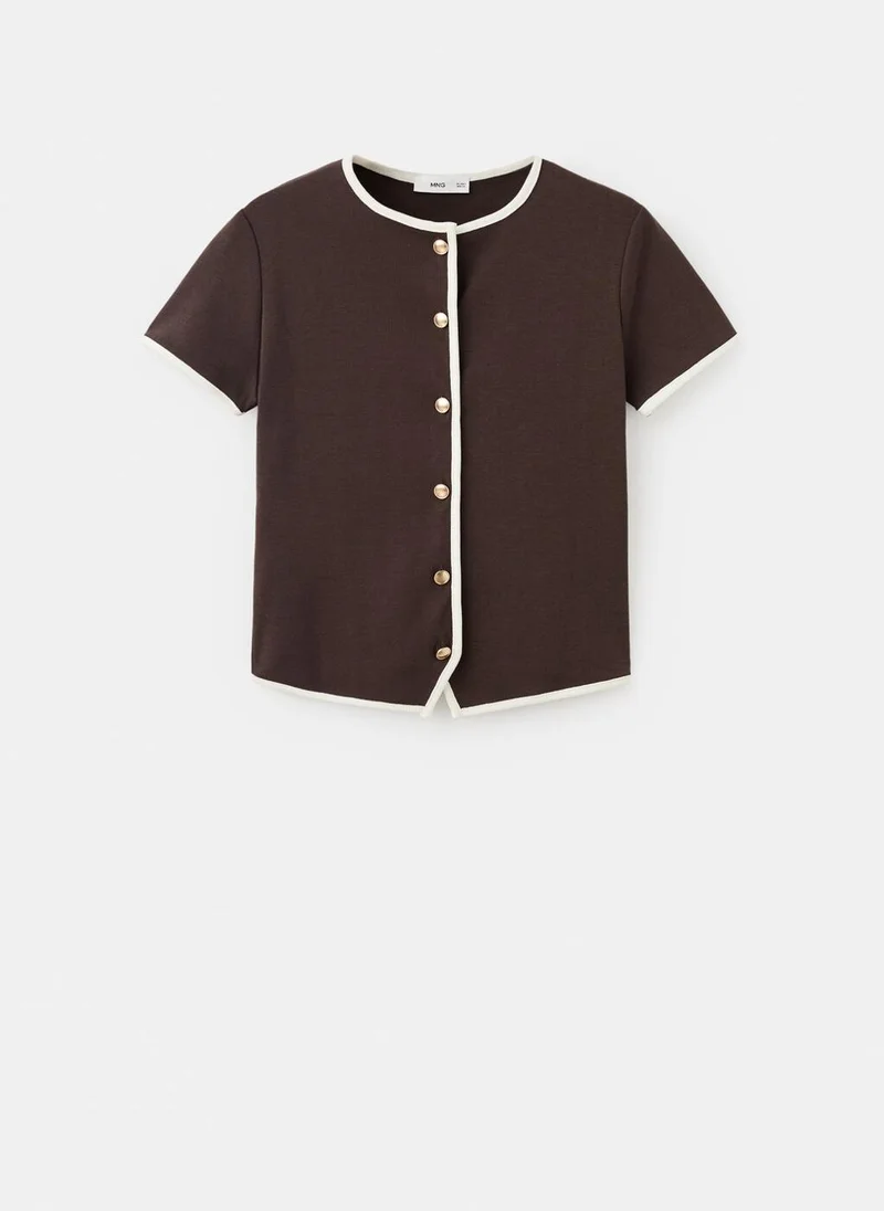 MANGO  Buttoned cotton T-shirt for Women | Best Price UAE