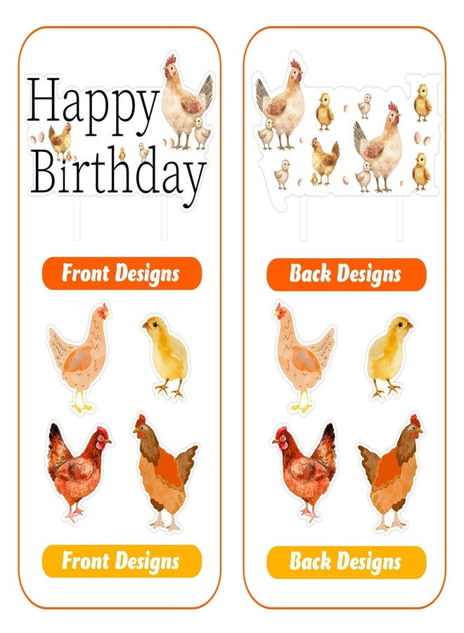 Merrystorm 13Pcs Chicken Cake Toppers Hen Themed Cake and Cupcake Toppers Farm Animal Barnyard Birthday Cake Decorations for Boys Girls Kids Cheer to Farm 1st 2nd 3rd Birthday Party Chick Birthday Party Supplies - Image 5