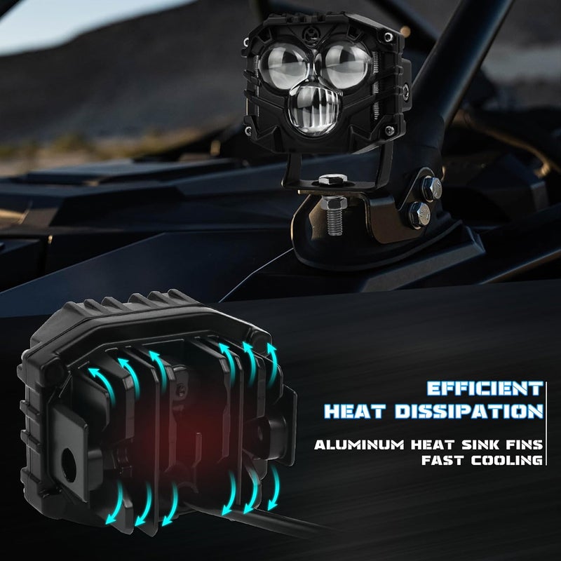 POVTOR 3inch LED Cubes Off Road Driving Lights for ATV UTV RZR Tractor SUV 4X4 Truck Motorcycle - Image 5