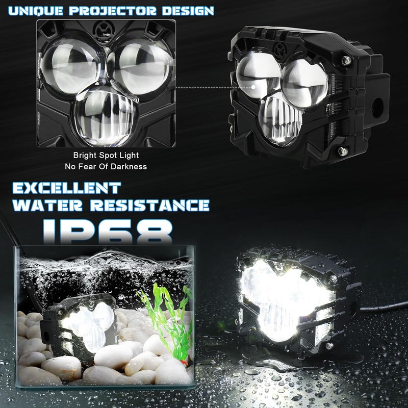 POVTOR 3inch LED Cubes Off Road Driving Lights for ATV UTV RZR Tractor SUV 4X4 Truck Motorcycle - Image 2