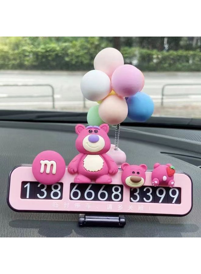 Cute Cartoon Car Moving Car Mobile Phone License Plate License Plate Number Digital Ornaments Car Temporary Parking Plate Lady 
