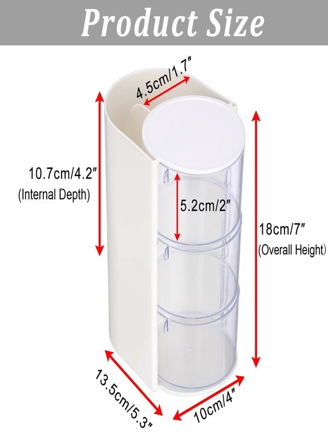 GUSHBIN Rotating Hair Accessories Organizer with Comb Holder Plastic Hair Clips Storage Container Cosmetic Storage Box for Makeup Sponge Brush, 3-Layer White - Image 3