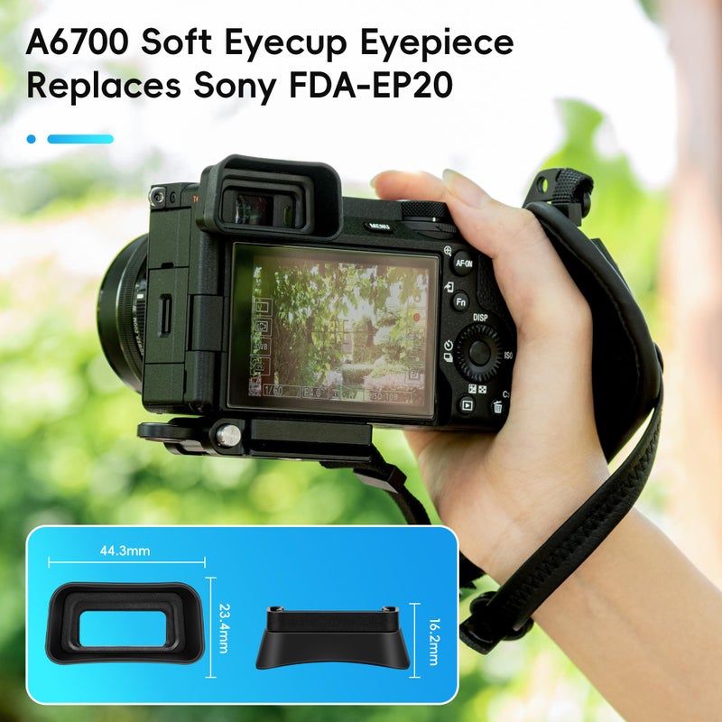 Kiorafoto A6700 Eyecup Eyepiece, Soft Silicon Extended Camera Eye Cup Viewfinder Special Designed for Sony A6700 Alpha APS-C Mirrorless Camera Replaces Sony FDA-EP20 (Not Affect The Use of A6700 Camera Screen) - Image 2