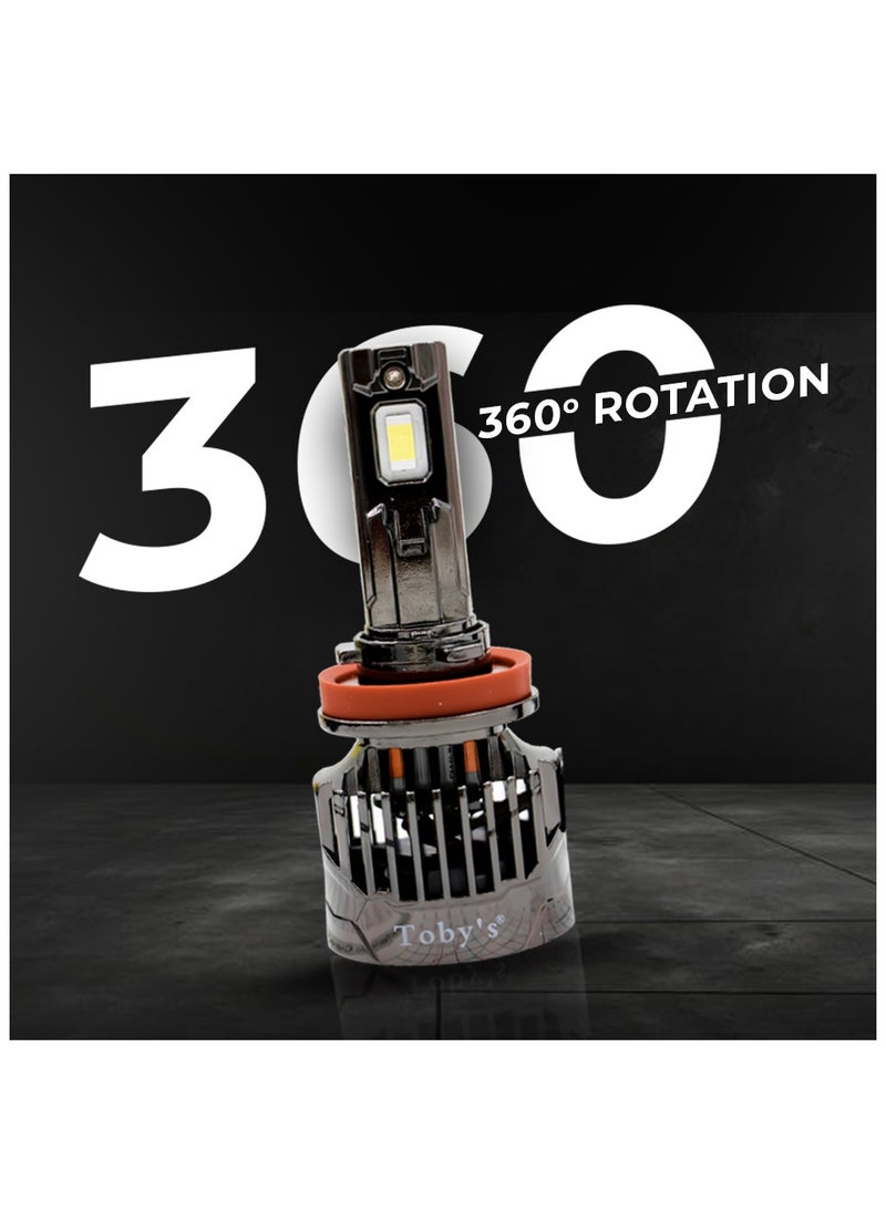 Toby's - Toby's LX45-H11 has 90Watt/Pair Power Original Tested LED Headlight Assembly 9000 Lumens Pair Bright Color With Temperature (6500K) - Image 1