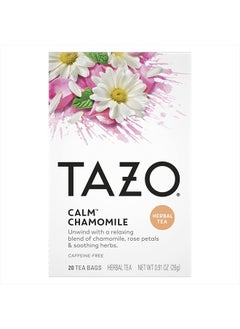 TAZO Tazo Herbal Infusion Tea-Calm Chamomile (Decaf), 20 Filter Bags  - Image 1