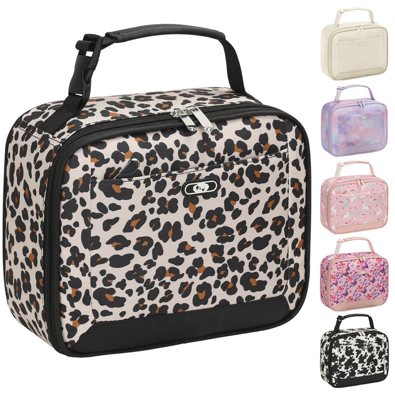 Tenot Lunch Box Kids Insulated Lunch Bag for Boys Girls Cute Reusable Lunch Tote Bag Waterproof Portable Thermal Lunch Box Kids for School Picnic Travel Leopard Print - Image 1