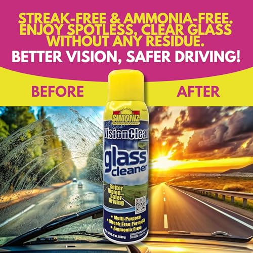 Simoniz Vision Clear Glass Cleaner Streak Free (2-pack) 19oz + LARGE Microfiber Polish Cloth COMBO - Image 4