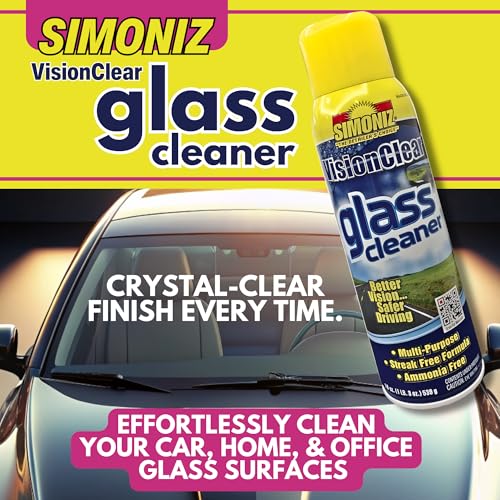 Simoniz Vision Clear Glass Cleaner Streak Free (2-pack) 19oz + LARGE Microfiber Polish Cloth COMBO - Image 3
