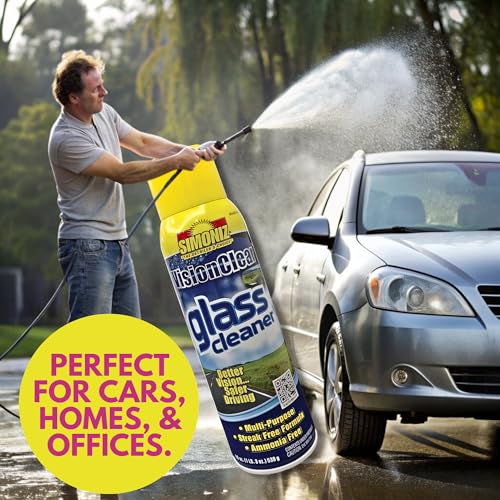 Simoniz Vision Clear Glass Cleaner Streak Free (2-pack) 19oz + LARGE Microfiber Polish Cloth COMBO - Image 5