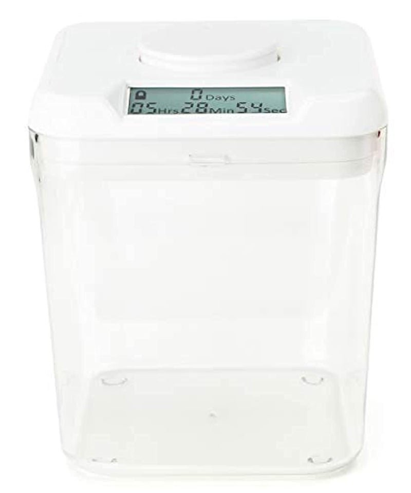 Kitchen Safe Time Locking Container White Lid  Clear Base  55 Height
