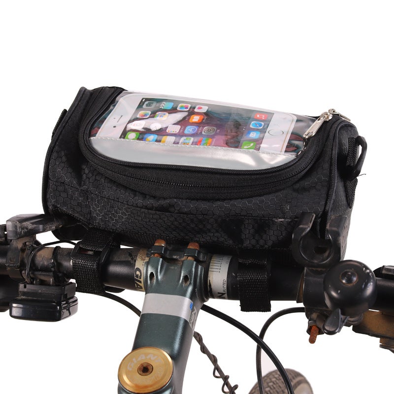 QJ Ultimate Waterproof Touch Screen Bike Handlebar Bag - Large Capacity Bicycle Front Storage Pouch with High Sensitivity TPU Window & 3-Strap System for Mountain Road Commuter  Bikes - Image 2