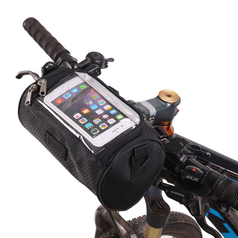 QJ Ultimate Waterproof Touch Screen Bike Handlebar Bag - Large Capacity Bicycle Front Storage Pouch with High Sensitivity TPU Window & 3-Strap System for Mountain Road Commuter  Bikes - Image 1