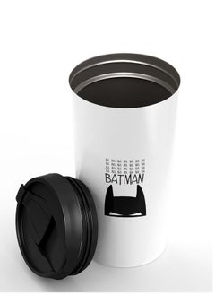 LIT Batman and Joker Quoted Printed Tumbler With Lid White/Black  - Image 3