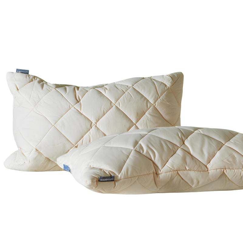 WOOLROOM Deluxe Washable Standard Size Customisable Wool Pillow  Traceable 100 British Wool for Better Natural Sleep  AllergyFriendly Thermoregulating Head Comfort  Feather and Down Alternative