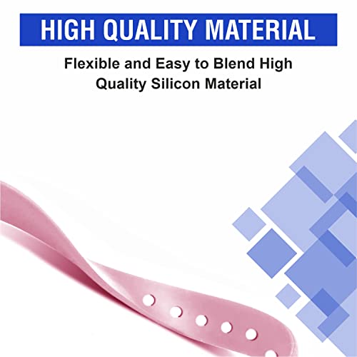 HUMBLE Adjustable Silicone Band Strap Compatible with Oneplus Smart Band & Oppo Standard Size Smart Band for Boys & Girls (Tracker Not Included) (Pink) - Image 3