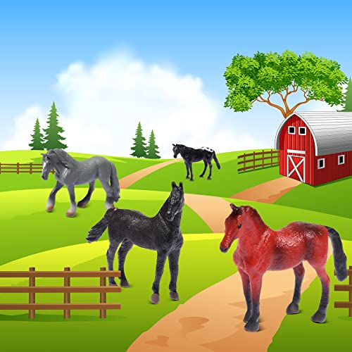 Chalyna 12 قطعة تماثيل خيول صغيرة لعبة خيول واقعية ألعاب خيول مصغرة للأطفال الصغار مجموعة ألعاب خيول هدايا حفلات خيول لعبة تعليمية لتزيين كعكة النادي لعيد الميلاد لوازم عيد الميلاد - Image 2