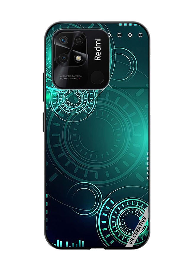 VR CREATIVE Protective Case Cover For Xiaomi Redmi 10C Green Technology Design Multicolour - Image 1