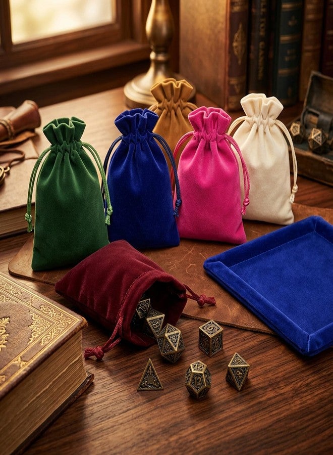 Amabro 12 Pack Colorful Dice Bag, Small Dice Bags 4x3 Inch Drawstring Pouch for RPG Dices Storage Pouch with Drawstring for Jewelry, Tokens, Gaming Accessories Wedding Party Favors Gifts Wrapping - Image 5