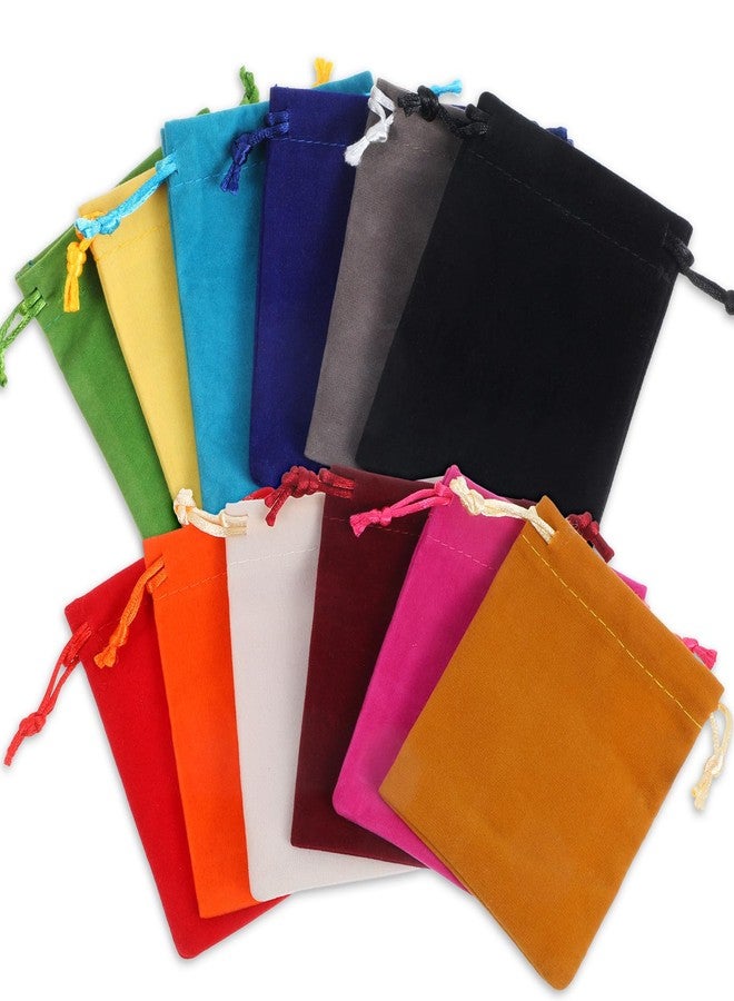 Amabro 12 Pack Colorful Dice Bag, Small Dice Bags 4x3 Inch Drawstring Pouch for RPG Dices Storage Pouch with Drawstring for Jewelry, Tokens, Gaming Accessories Wedding Party Favors Gifts Wrapping - Image 1