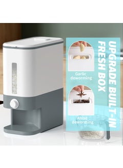 Kternay Kternay 25Lbs Rice Dispenser Large Sealed Grain Container Storage with Lid Measuring Cylinder Moisture Proof Household Cereal Dispenser Bucket for Kitchen Soybean Corn Grey  - Image 4
