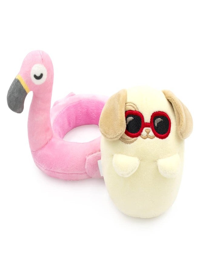 Anirollz Stuffed Animal Plush Toy - 6" Small Floatie Doll |Soft, Squishy, Warm, Cute, Comfort, Safe | Birthday Pillow with Kawaii Puppy Dog on Flamingo Floatie Puppiroll - Image 2