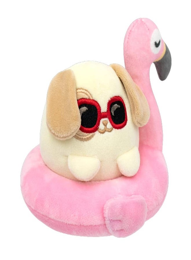 Anirollz Stuffed Animal Plush Toy - 6" Small Floatie Doll |Soft, Squishy, Warm, Cute, Comfort, Safe | Birthday Pillow with Kawaii Puppy Dog on Flamingo Floatie Puppiroll - Image 1