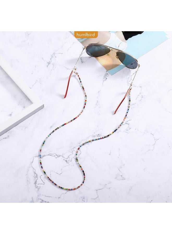 humlbird Mask Lanyard Eye Glasses String Holder Healing Crystal Beaded Eyeglass Necklace Chains with Pearl for Women, Multicoloured, S - Image 5
