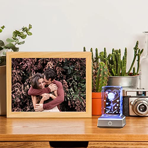 YWHL 3D Engraved Romantic Crystal I Love You Rose Gifts for Her Girlfriend Wife on Anniversary Mothers Day Birthday Presents for Mom Women - Image 3