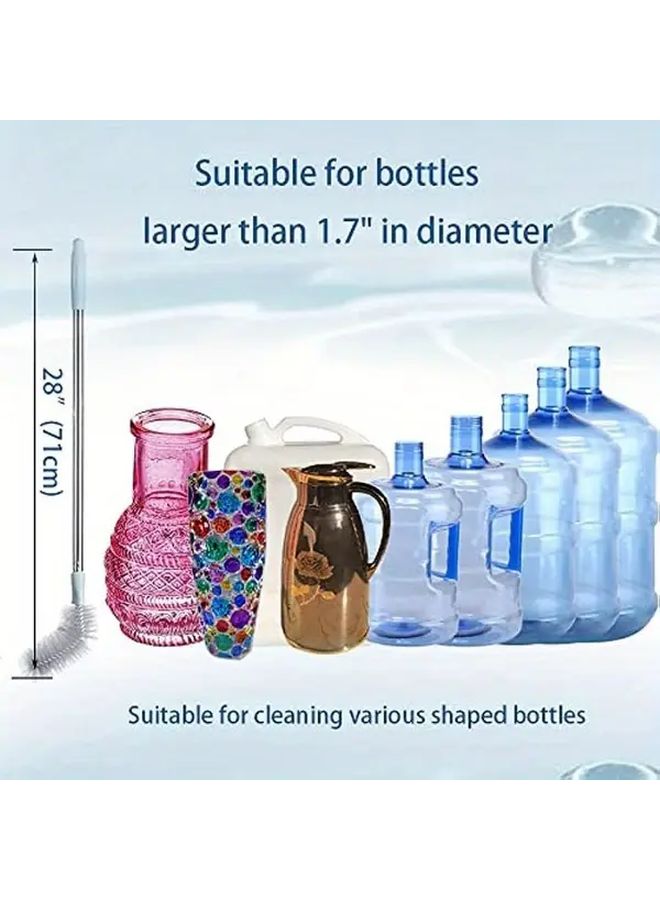 Pink Bendable Long Bottle Cleaning Brush With Replaceable Head - Image 4