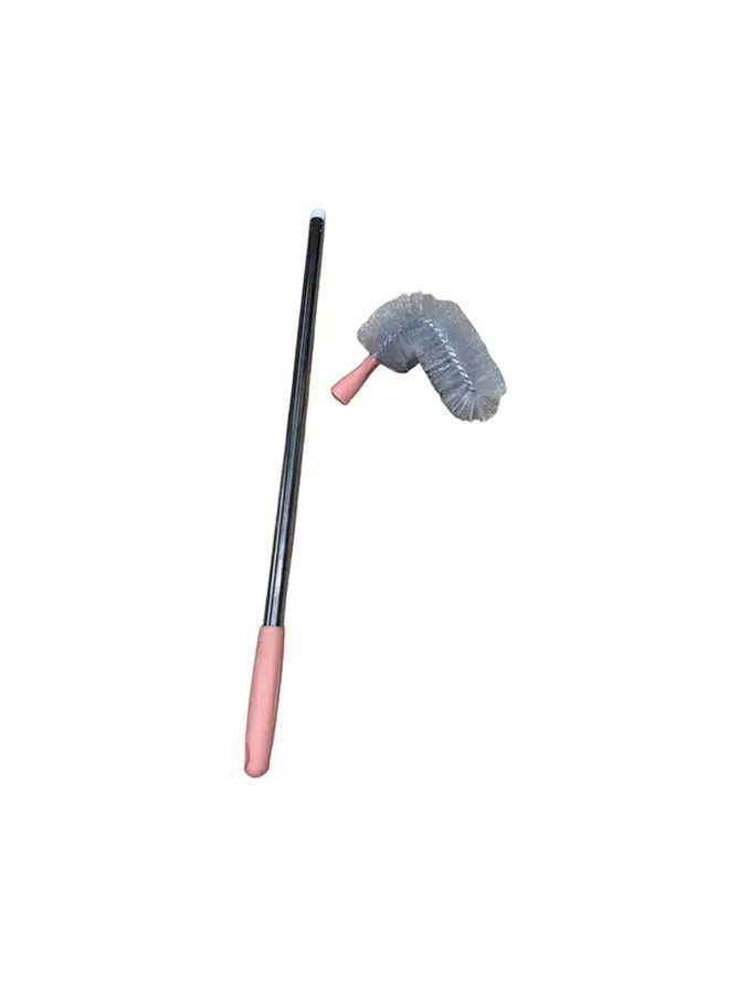 Pink Bendable Long Bottle Cleaning Brush With Replaceable Head - Image 3