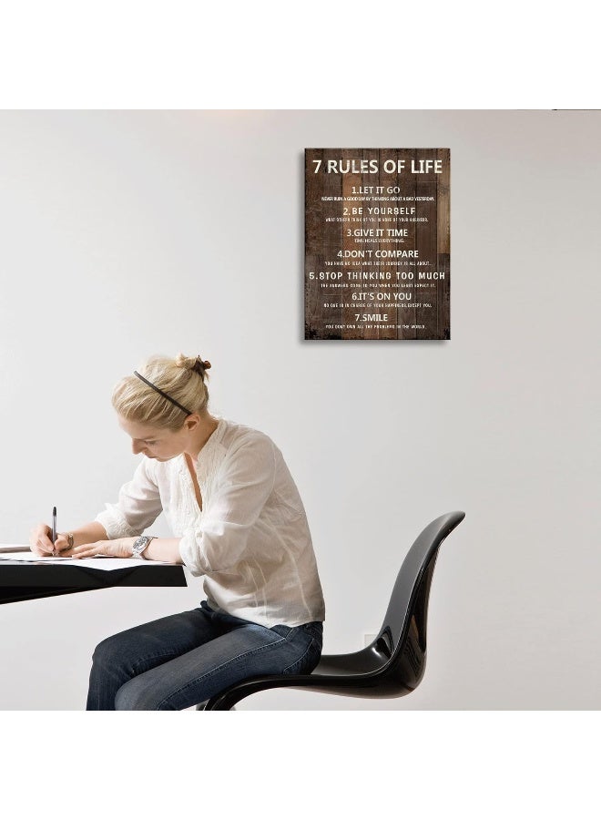 Ploceiny 7 Rules of Life Wall Art Motivational Inspirational Poster Printed on Canvas Wall Decor - Image 5