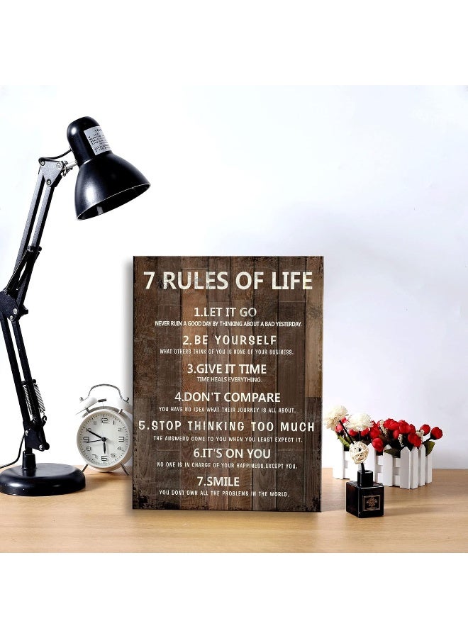 Ploceiny 7 Rules of Life Wall Art Motivational Inspirational Poster Printed on Canvas Wall Decor - Image 3