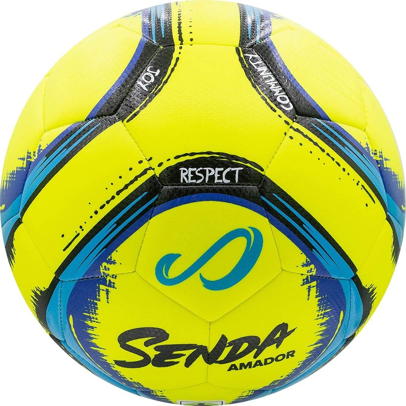 Senda Amador Training Soccer Ball, Fair Trade Certified, Yellow/Light Blue, Size 4 (Ages 8-12) - Image 2