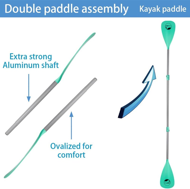 YVLEEN SUP Paddle Board Paddle，Stand up Paddleboard Paddles Adjustable Aluminum 4-Piece Floating Kayak Paddle，Convertible Paddle - Image 3