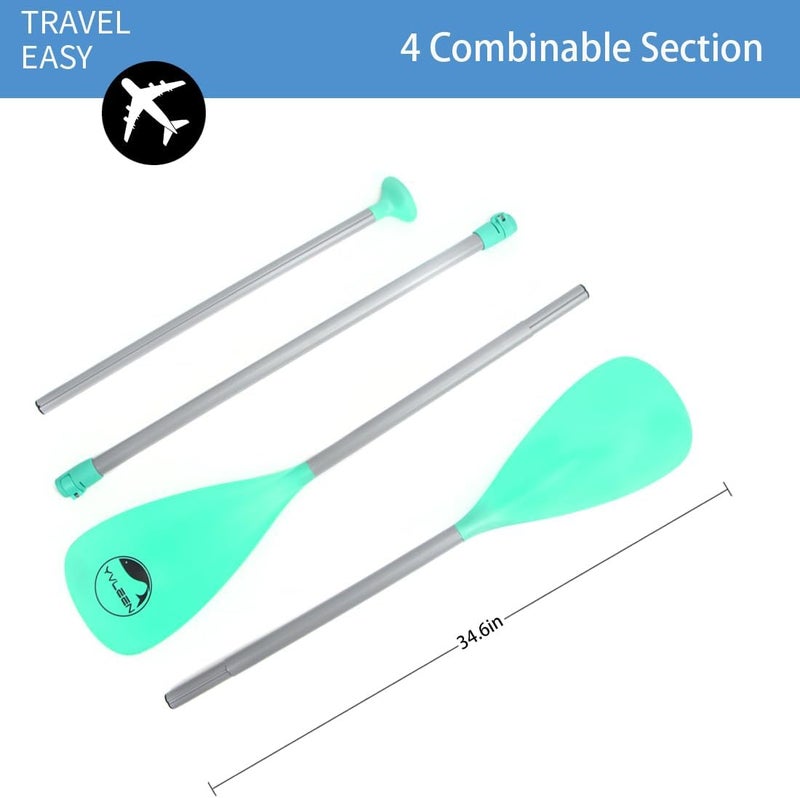 YVLEEN SUP Paddle Board Paddle，Stand up Paddleboard Paddles Adjustable Aluminum 4-Piece Floating Kayak Paddle，Convertible Paddle - Image 4
