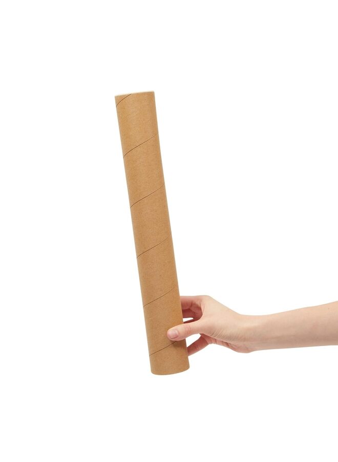 12pcs 5x40cm Double-Wall Kraft Cardboard Mailing Tubes, 3mm Thick w/End Caps. Secure Shipping for Posters, Artwork, Documents. Ideal for Businesses, Artists. - Image 2