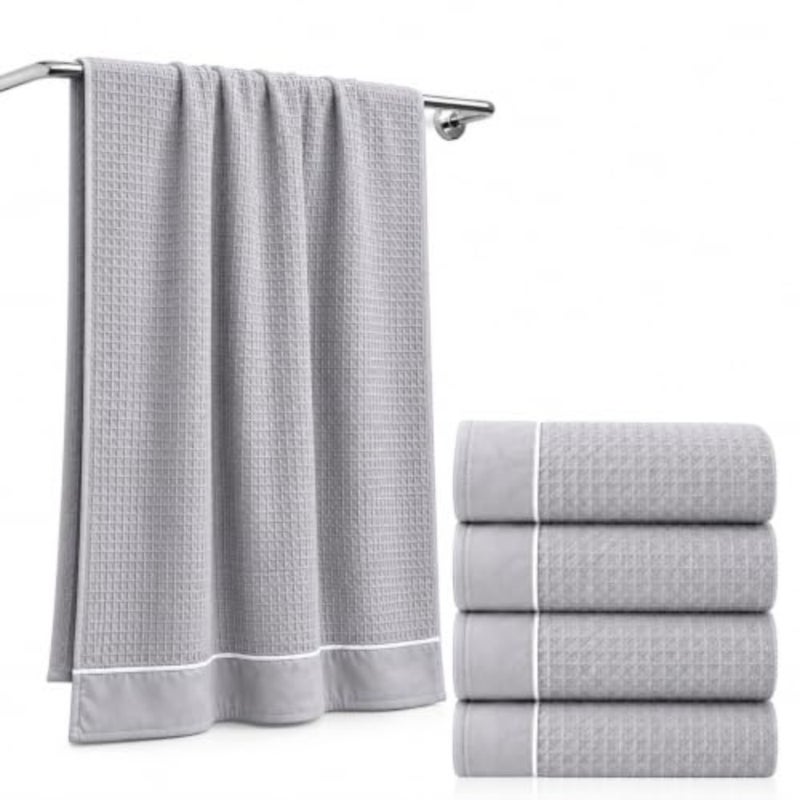 DONETELLA 4 Pcs, 70x140 cm Microfiber 310 GSM Waffle Weave Ultra Soft Highly Absorbent Quick Dry Bathroom Towel for Home, Gym, Spa and Travel - Image 2