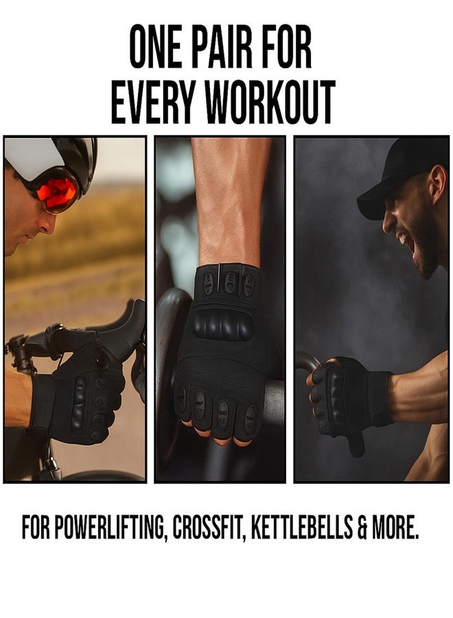 PULSEIT قفازات رفع الأثقال PulseITGripGloves للرجال والنساء | قفازات رياضية مبطنة بالمطاط مع دعم للمعصم | قفازات تمارين رياضية للصالات الرياضية، والكروسفت، واللياقة البدنية، ورفع الأثقال (أسود) (مقاس XL) - Image 4
